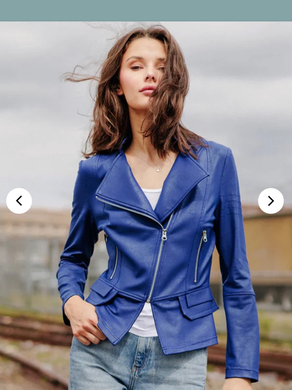 Clara Sunwoo Liquid Leather Moto Cobalt